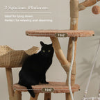 EcoPawPaw Luxury Natural Wood Cat Tree 180cm | Multi-Cat Tower