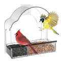 EcoPawPaw Clear Window Bird Feeder– Acrylic Weatherproof Bird Feeder for Outdoor Bird Watching