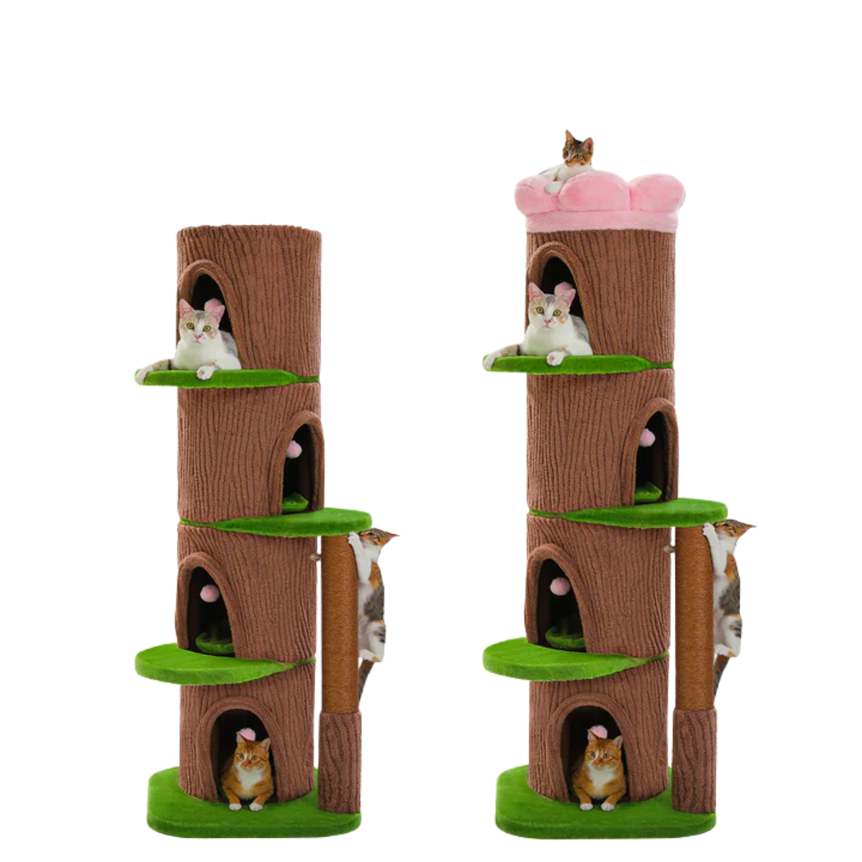 EcoPawPaw Forest Cat Tree Tower with Flower Perch
