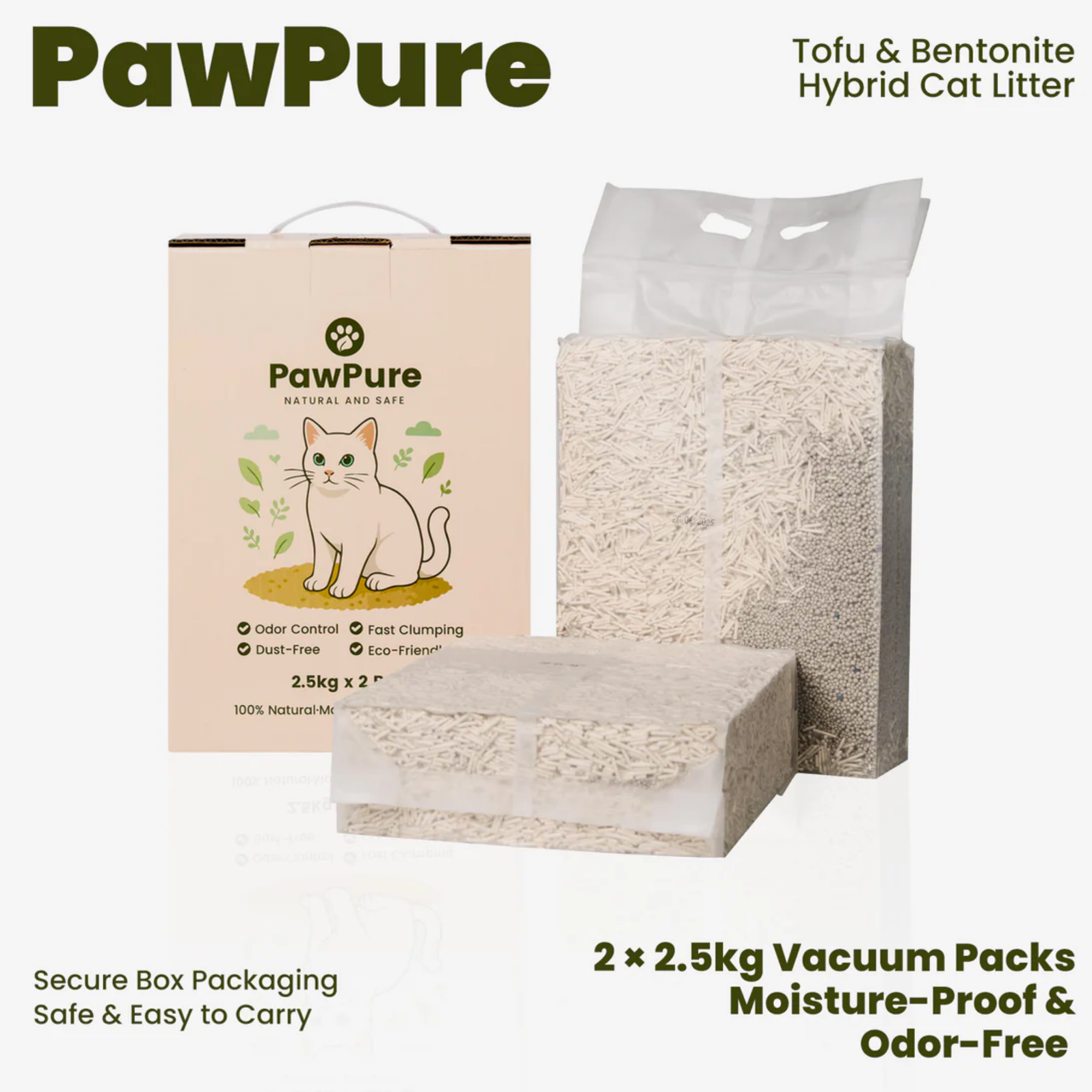 PawPure Tofu & Bentonite Hybrid Cat Litter