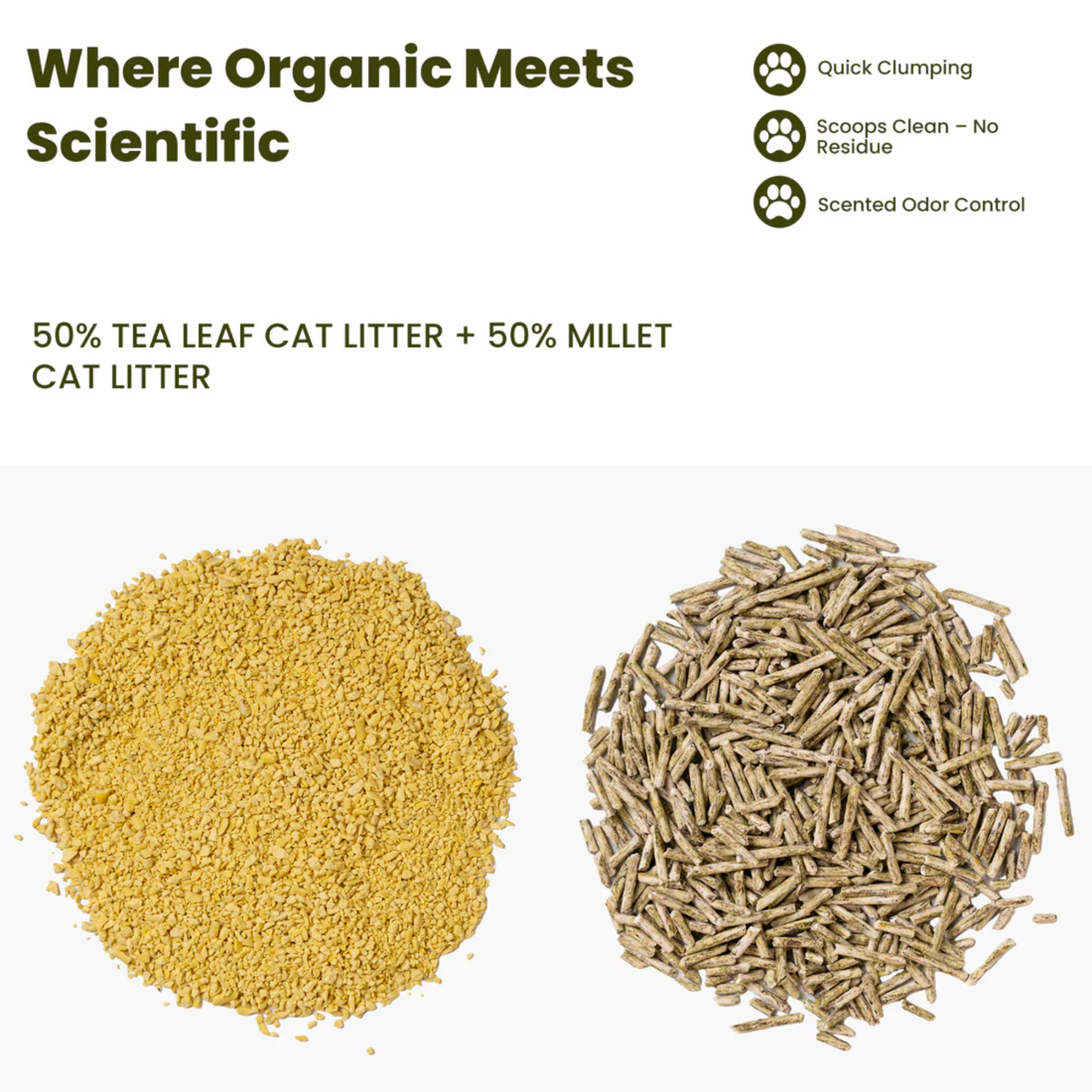 PawPure Tea Leaf & Millet Cat Litter
