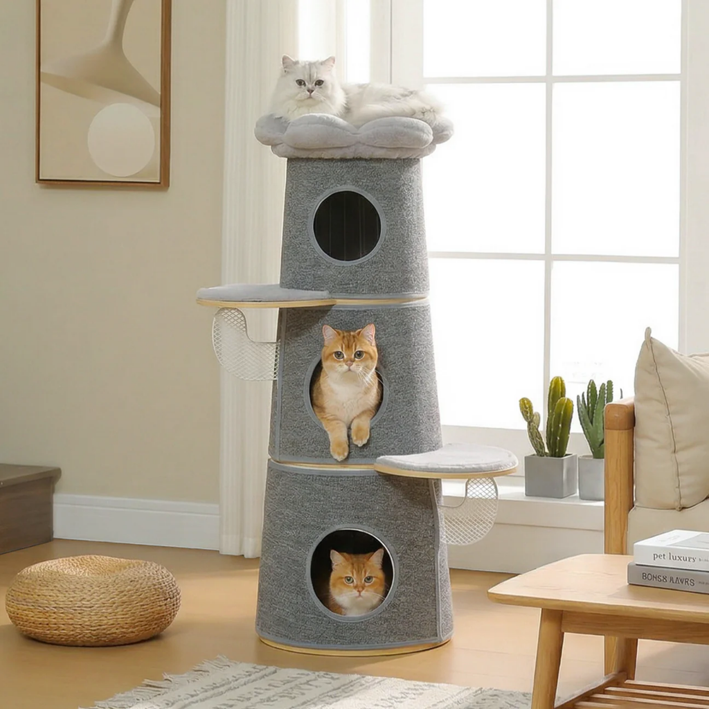EcoPawPaw Modern Open-Air Cat Tower