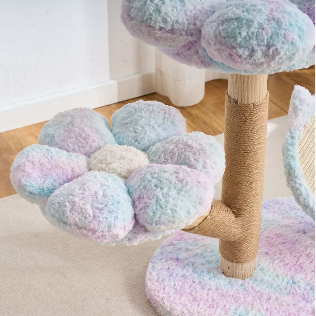 EcoPawPaw Four Seasons Bloom™ Solid Wood Cat Tree