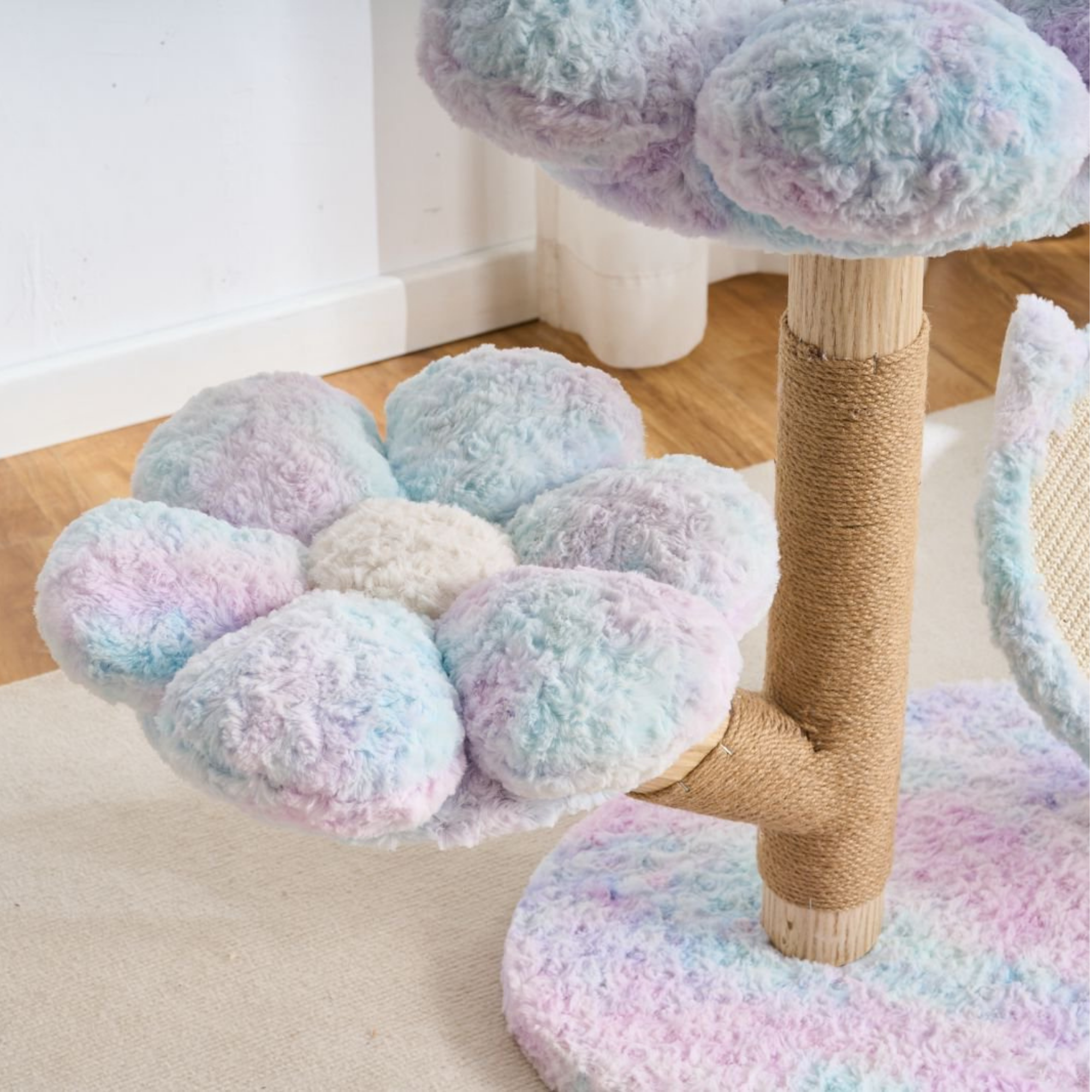 EcoPawPaw Four Seasons Bloom™ Solid Wood Cat Tree