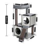 Solid Wood Cream Cat Tree with Top Perch