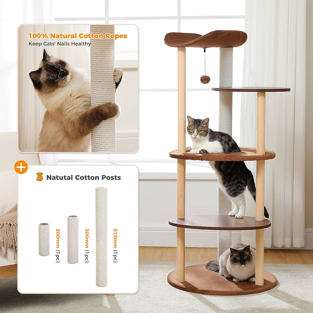 Japanese Minimalist Wooden Cat Tree
