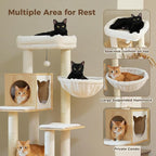 Cream Style Solid Wood Cat Tree Tower