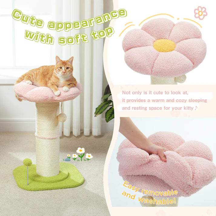 Extra Thick Flower Cat Scratching Post