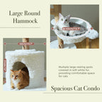 Natural Solid Wood Cat Tree with Flower Perches