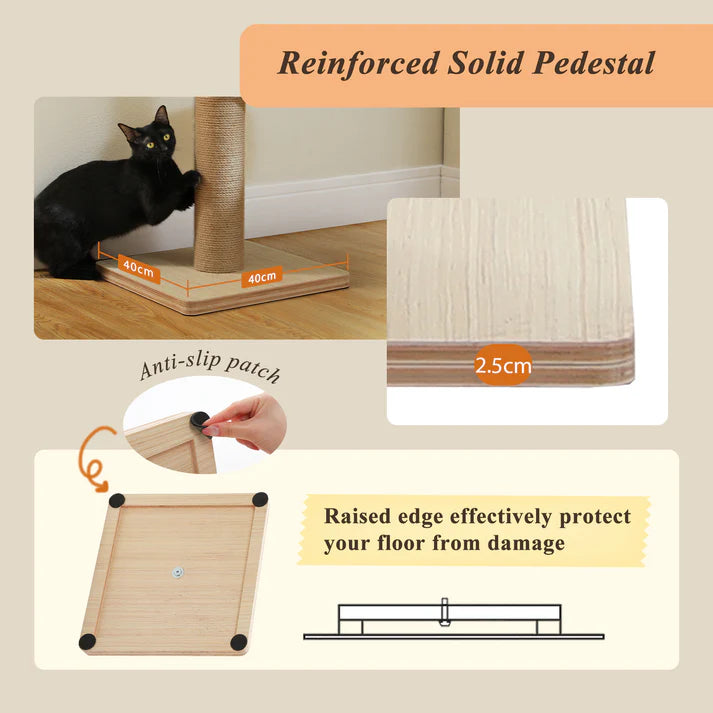 EcoPawPaw Solid Wood Floor-to-Ceiling Cat Tree