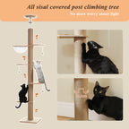 EcoPawPaw Solid Wood Floor-to-Ceiling Cat Tree