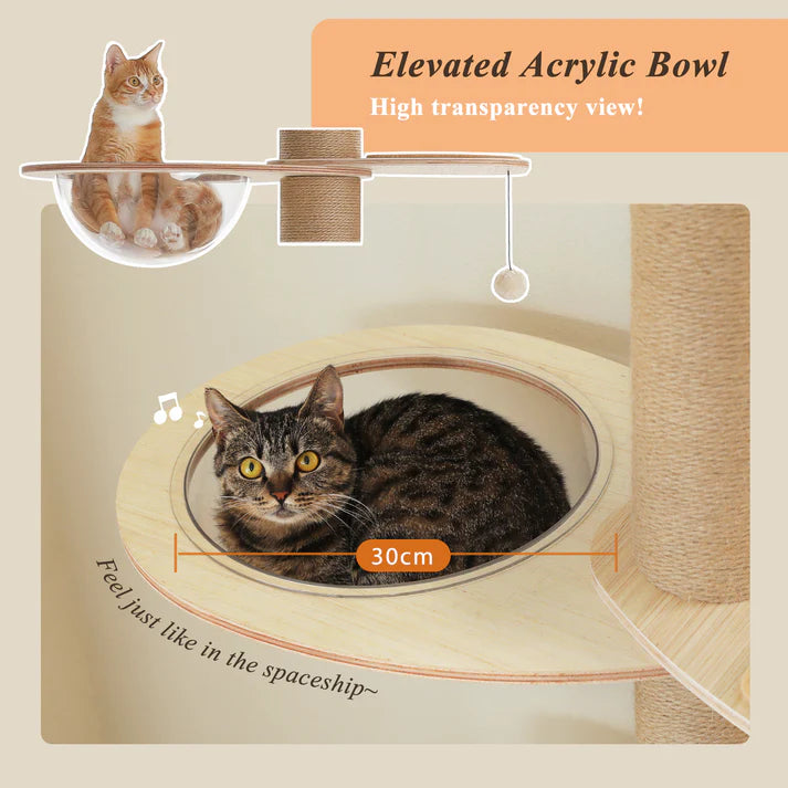 EcoPawPaw Solid Wood Floor-to-Ceiling Cat Tree