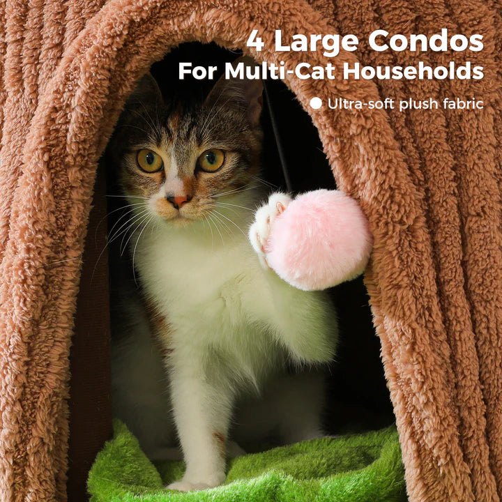 Forest Cat Tree Tower with Flower Perch