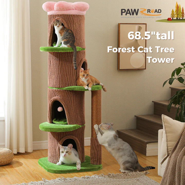 Forest Cat Tree Tower with Flower Perch