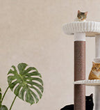 EcoPawPaw 188cm Luxury XXL Cat Tree for Large Cats – Heavy-Duty Multi-Level Cat Tower with 2 Hammocks, Large Condo & 8.9cm Thick Scratching Post