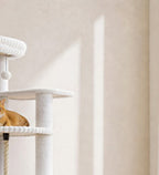 EcoPawPaw 188cm Luxury XXL Cat Tree for Large Cats – Heavy-Duty Multi-Level Cat Tower with 2 Hammocks, Large Condo & 8.9cm Thick Scratching Post