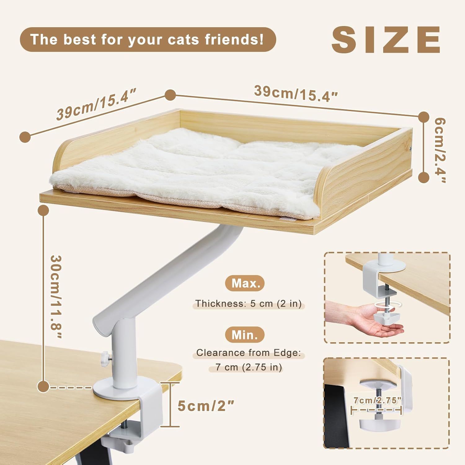 EcoPawPaw Wooden Desk Cat Bed