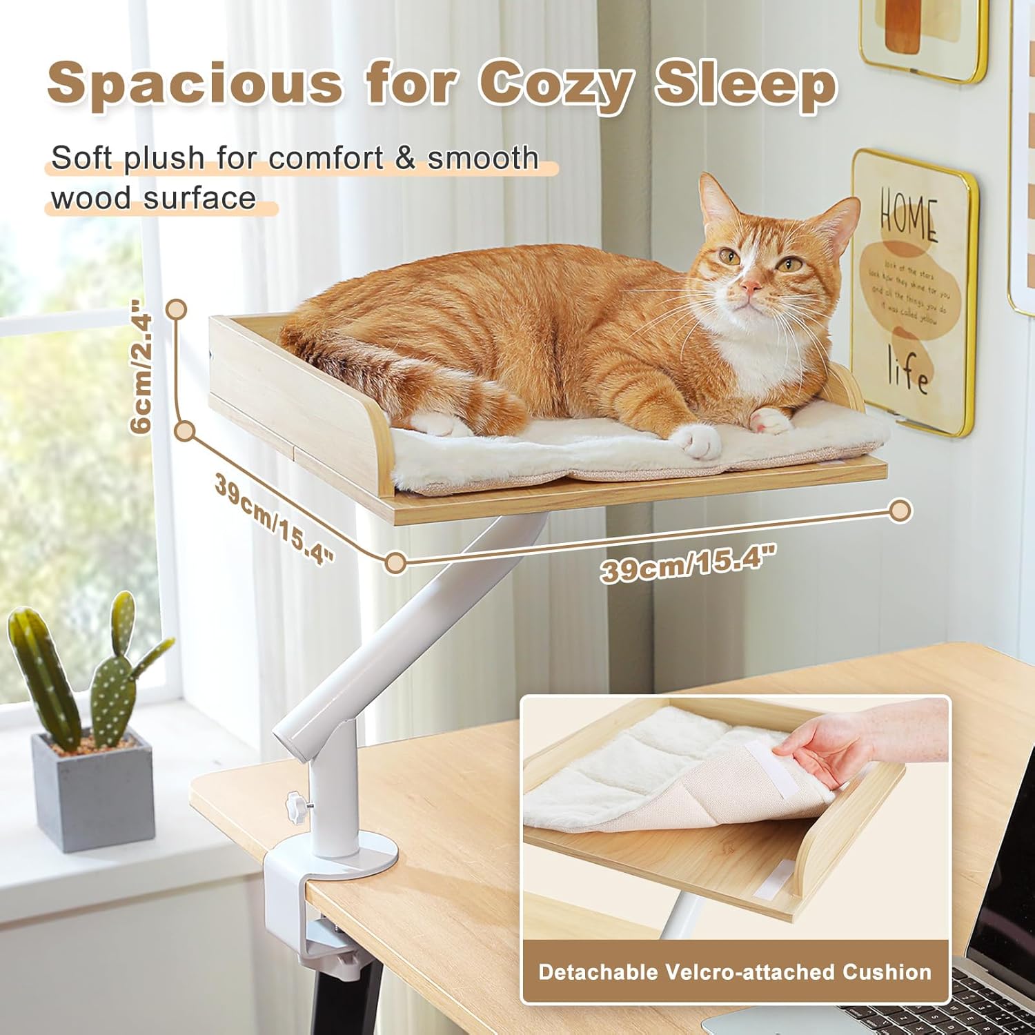 EcoPawPaw Wooden Desk Cat Bed