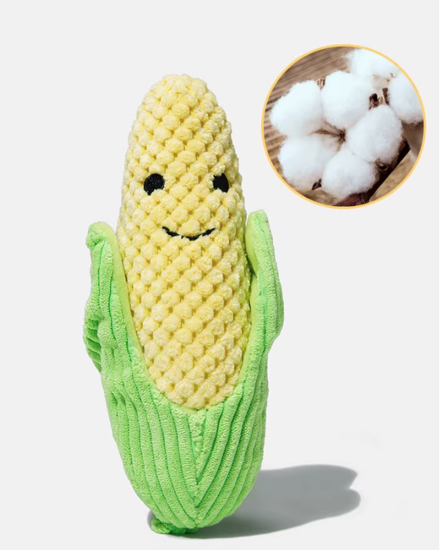 Plush Corn Dog Toy with Squeaker & Crinkle Paper
