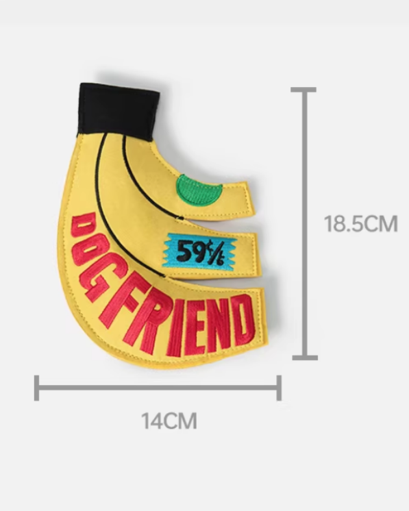 Eco Suede Banana Flying Disc Dog Toy