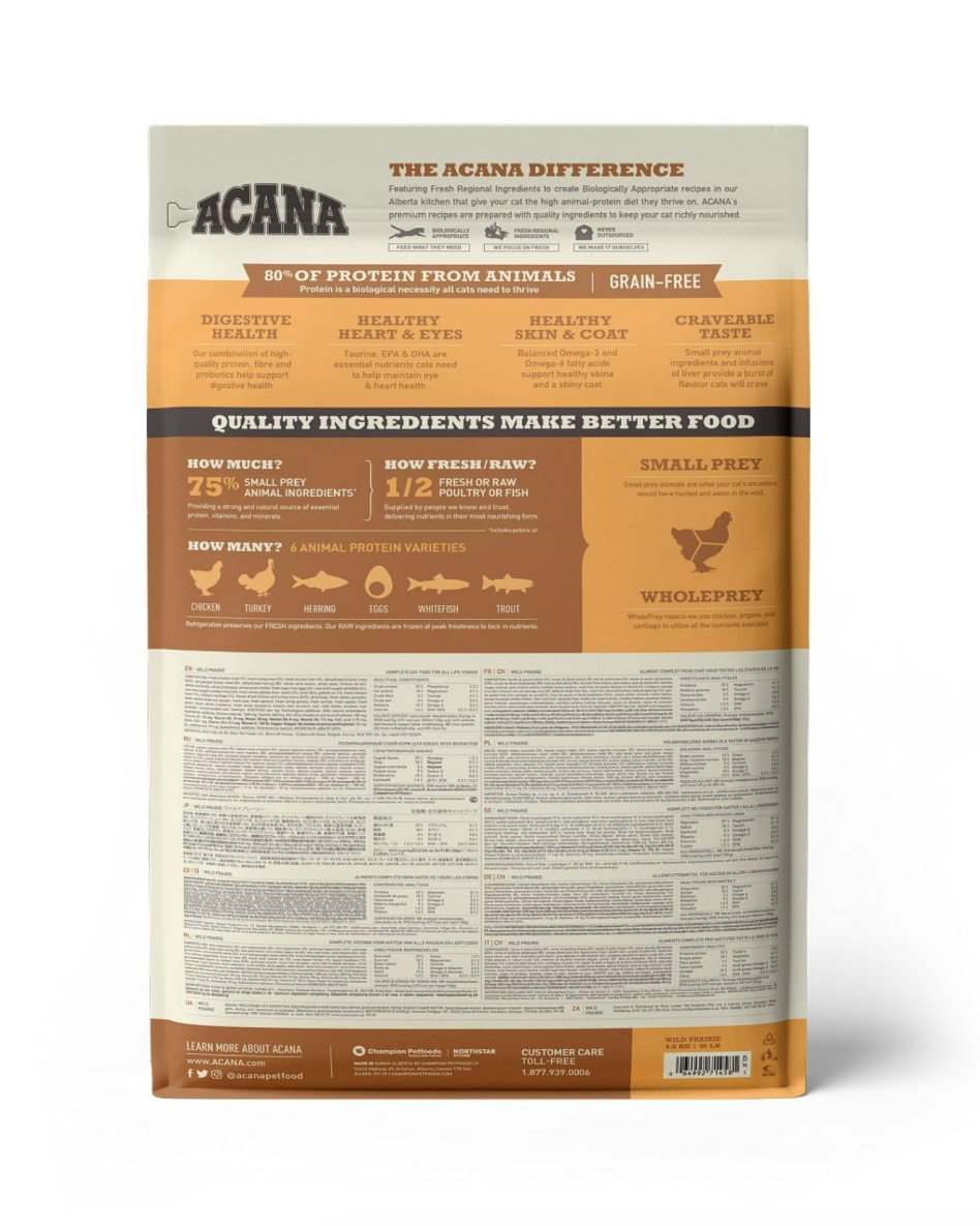 Acana Highest Protein Cat Wild Prairie Chicken