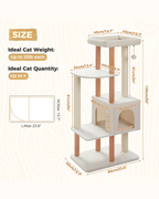 Cat Tree Tower Scratching Post Scratcher Wooded(135CM)