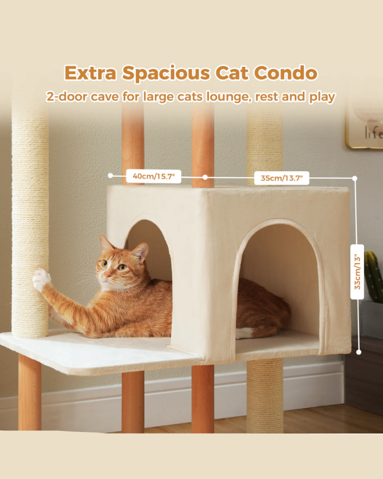 Cat Tree Tower Scratching Post Scratcher Wooded(135CM)