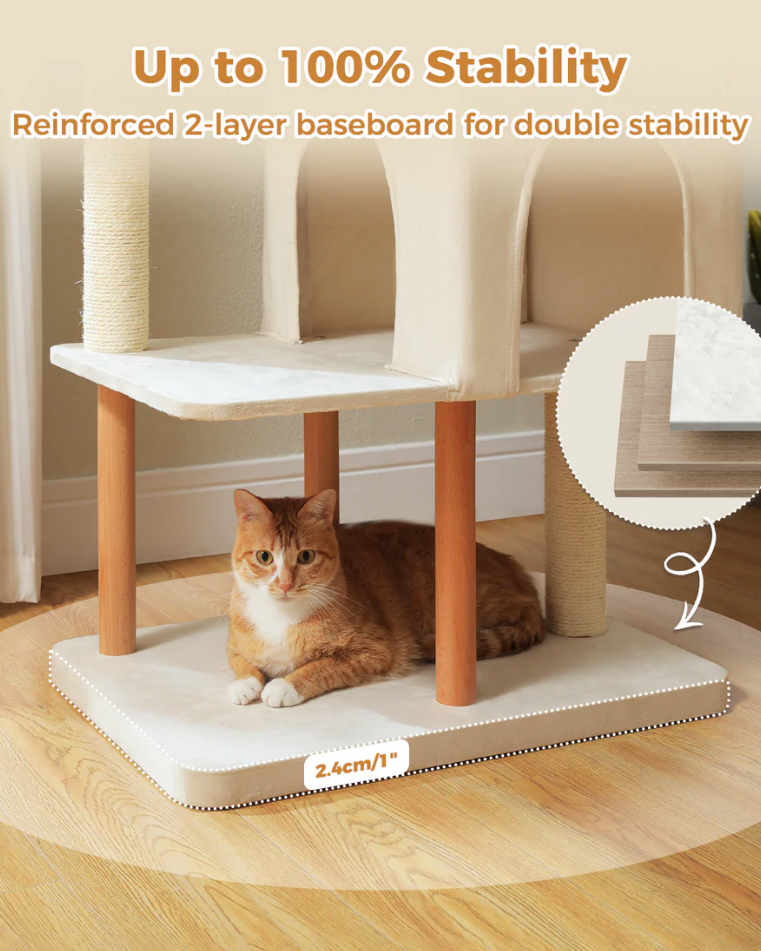 Cat Tree Tower Scratching Post Scratcher Wooded(135CM)