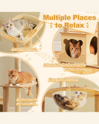 Wood Cat Tree Tower Scratching Post(135 cm)