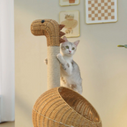 Handwoven Rattan Dinosaur Cat Tree
