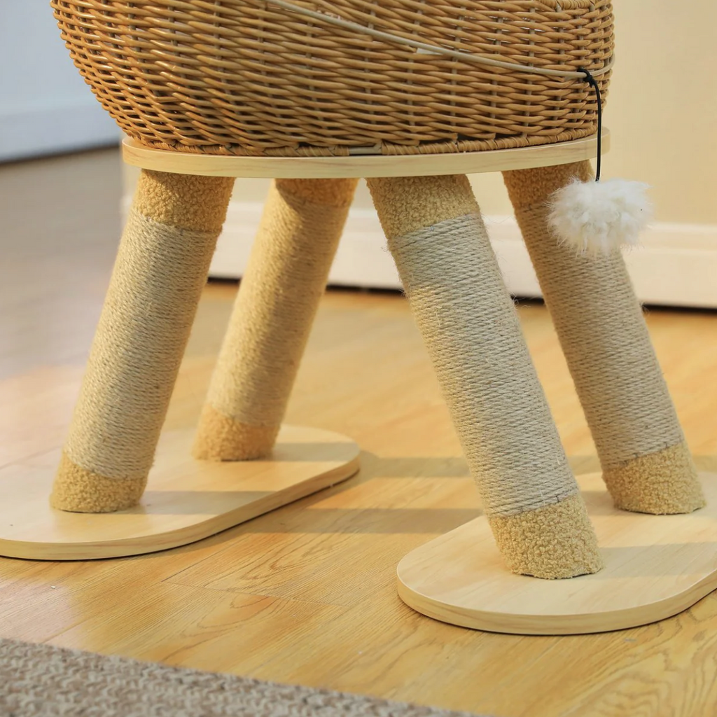 Handwoven Rattan Dinosaur Cat Tree