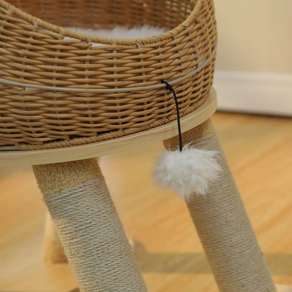 Handwoven Rattan Dinosaur Cat Tree