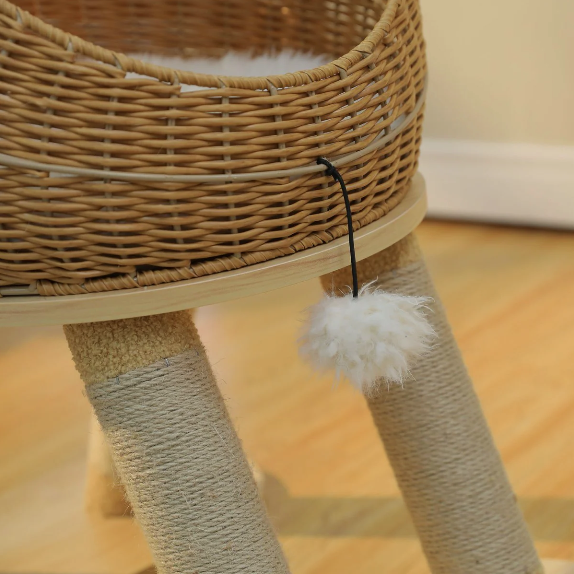 Handwoven Rattan Dinosaur Cat Tree