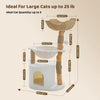 Cat tree size diagram: 102 cm high with 55 by 41 cm base