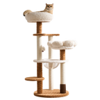 EcoPawPaw 128cm Flower Cat Tree with Transparent Hammock & Sisal Scratching Posts