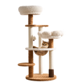 EcoPawPaw 128cm Flower Cat Tree with Transparent Hammock & Sisal Scratching Posts
