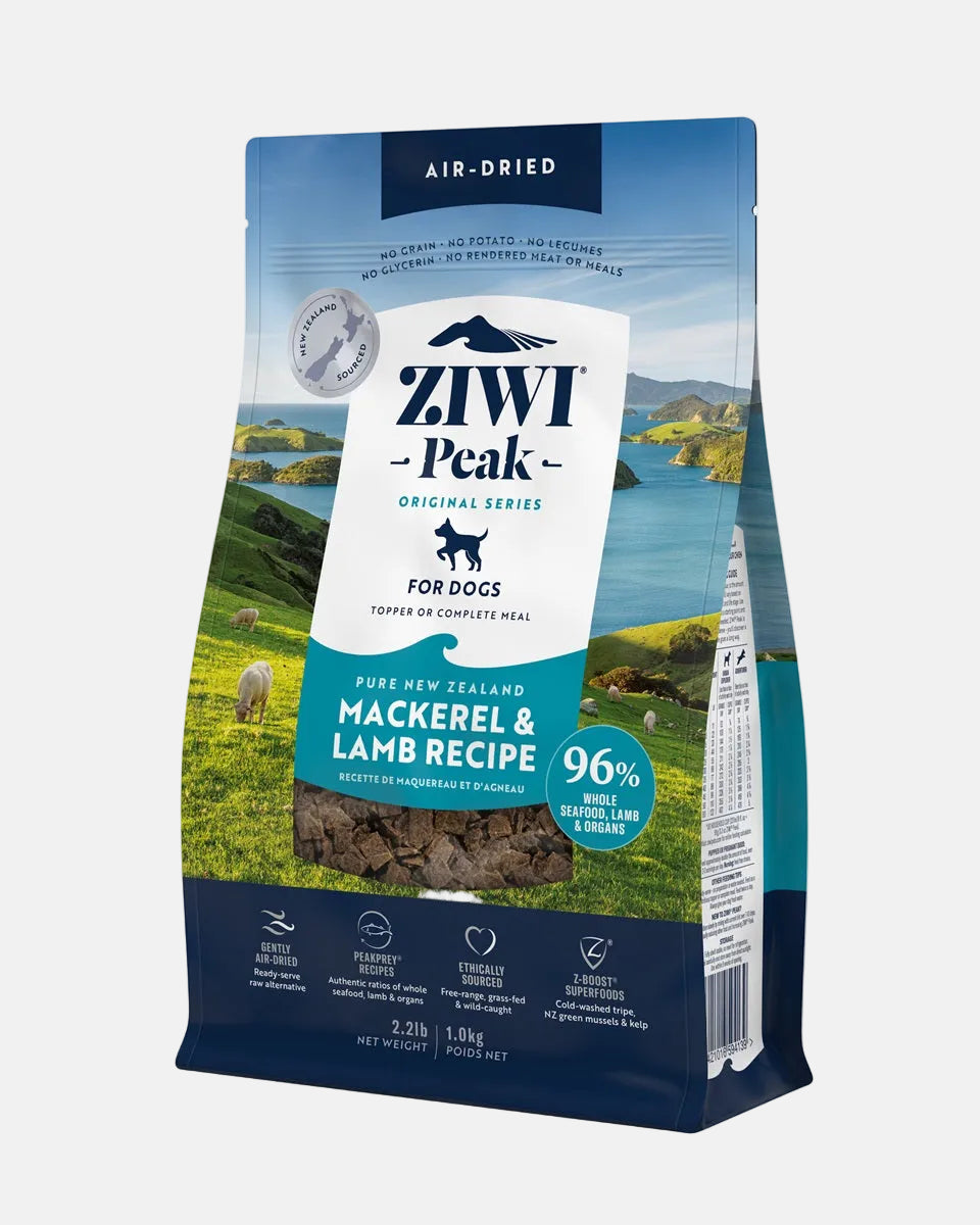 ZIWI Peak air-dried mackerel and lamb dog food, 1 kg bag
