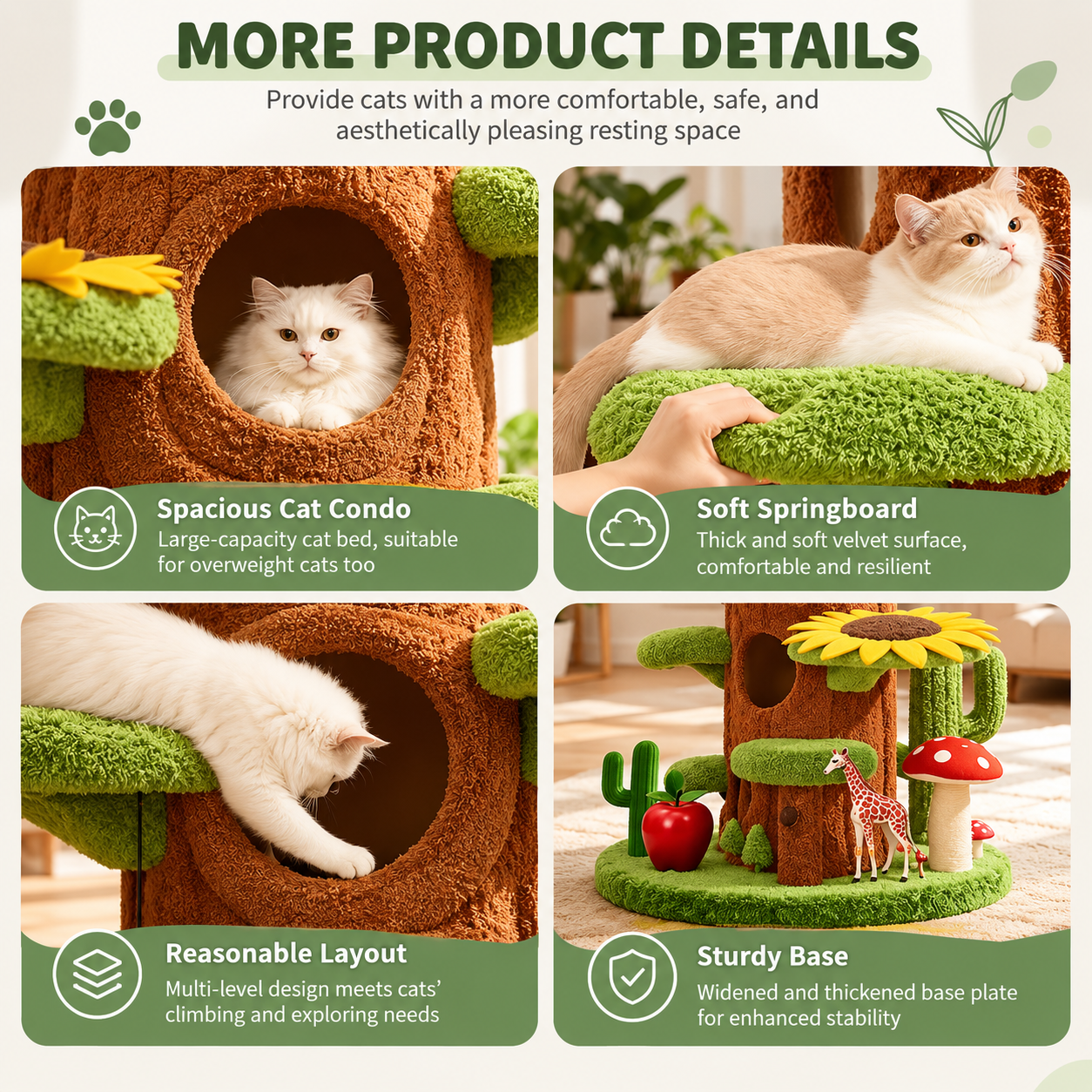 EcoPawPaw Forest Giant XXL Cat Tree – 230 cm Multi-Level Adventure Tower
