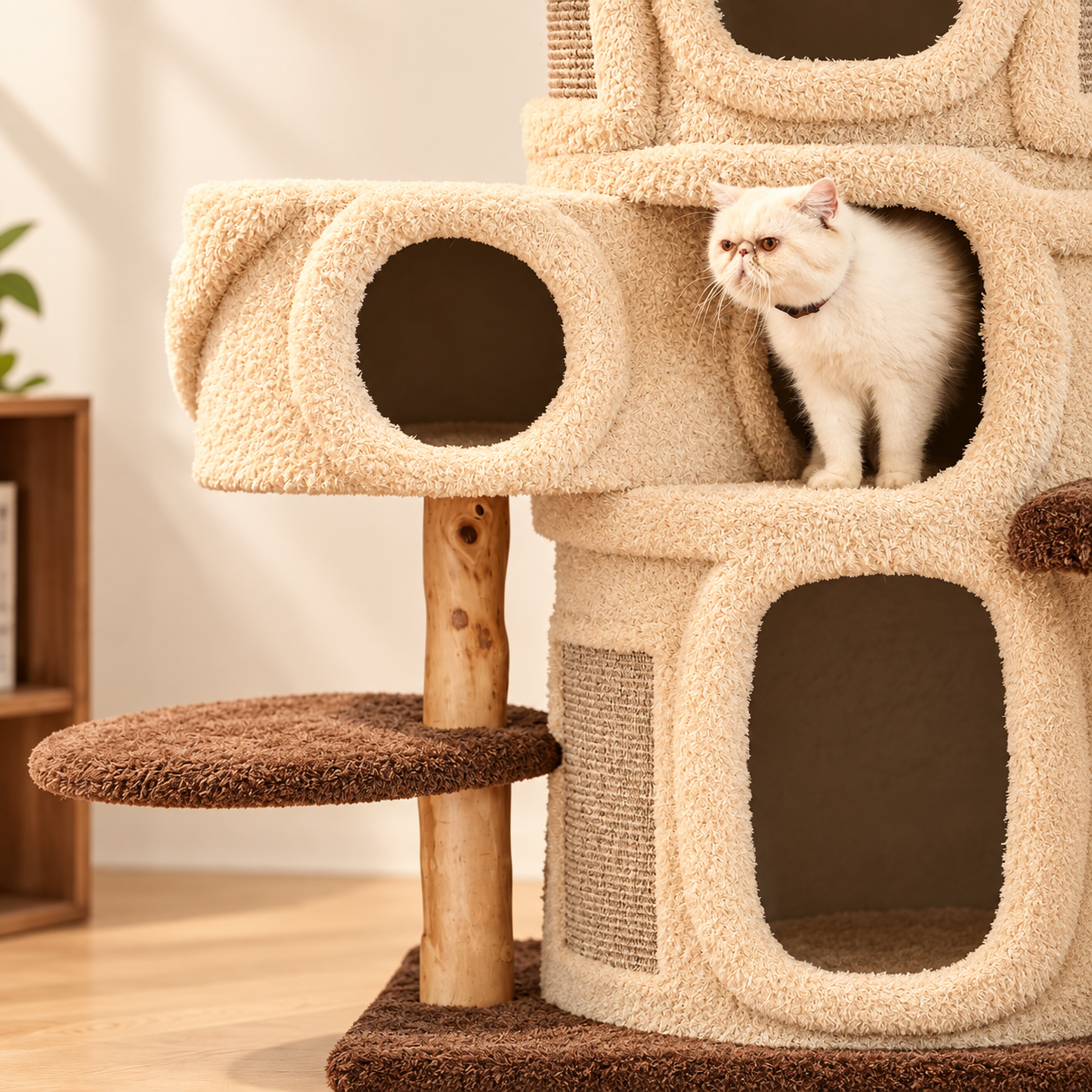 EcoPawPaw Treehouse MAX – XXL Natural Wood Cat Tree 177 cm