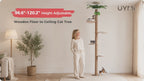 EcoPawPaw Adjustable Floor-to-Ceiling Cat Tree 245–305 cm – Tall Wooden Cat Tower with 10.5 cm Thick Sisal Post, Clear Capsule & Adjustable Platforms